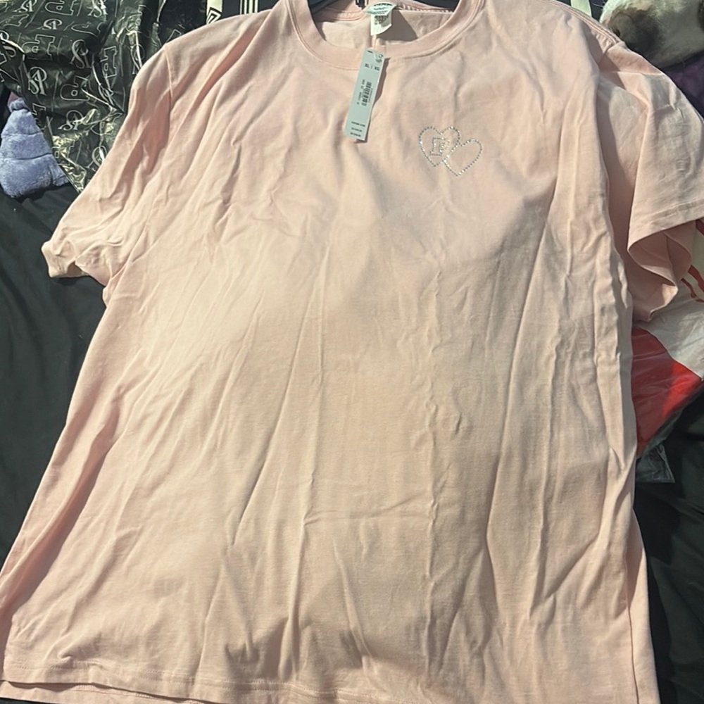 BLING Victoria's Secret Pink Short Sleeve Tee NEW XL